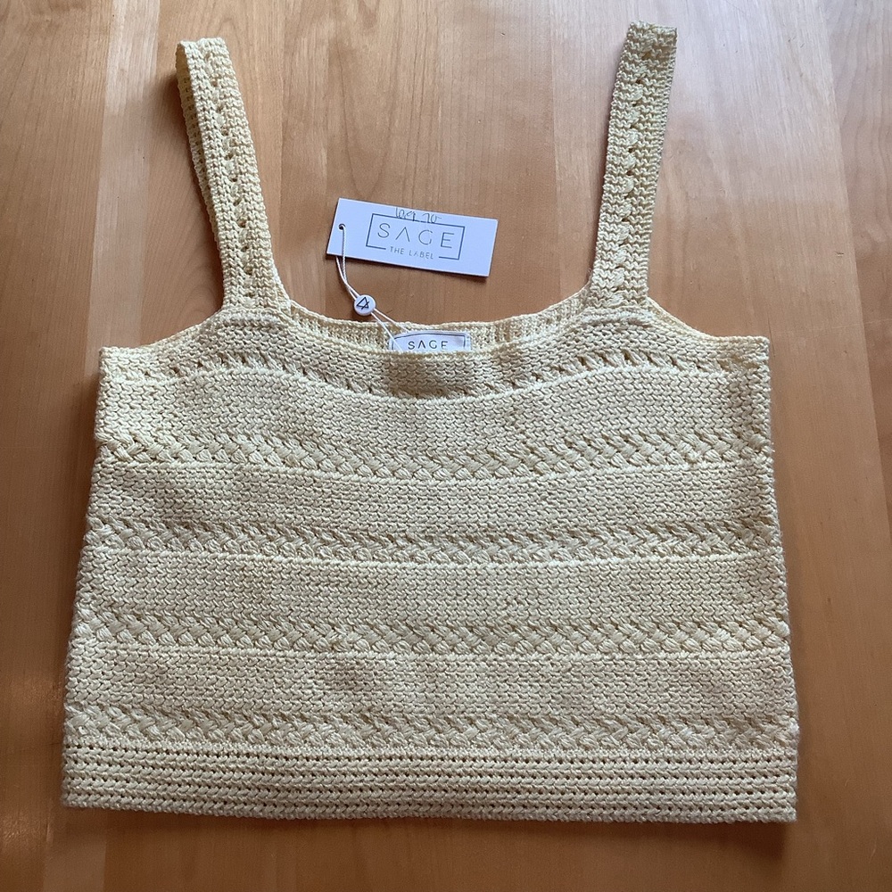 NWT SAGE THE LABEL Cropped Knit Tank Top